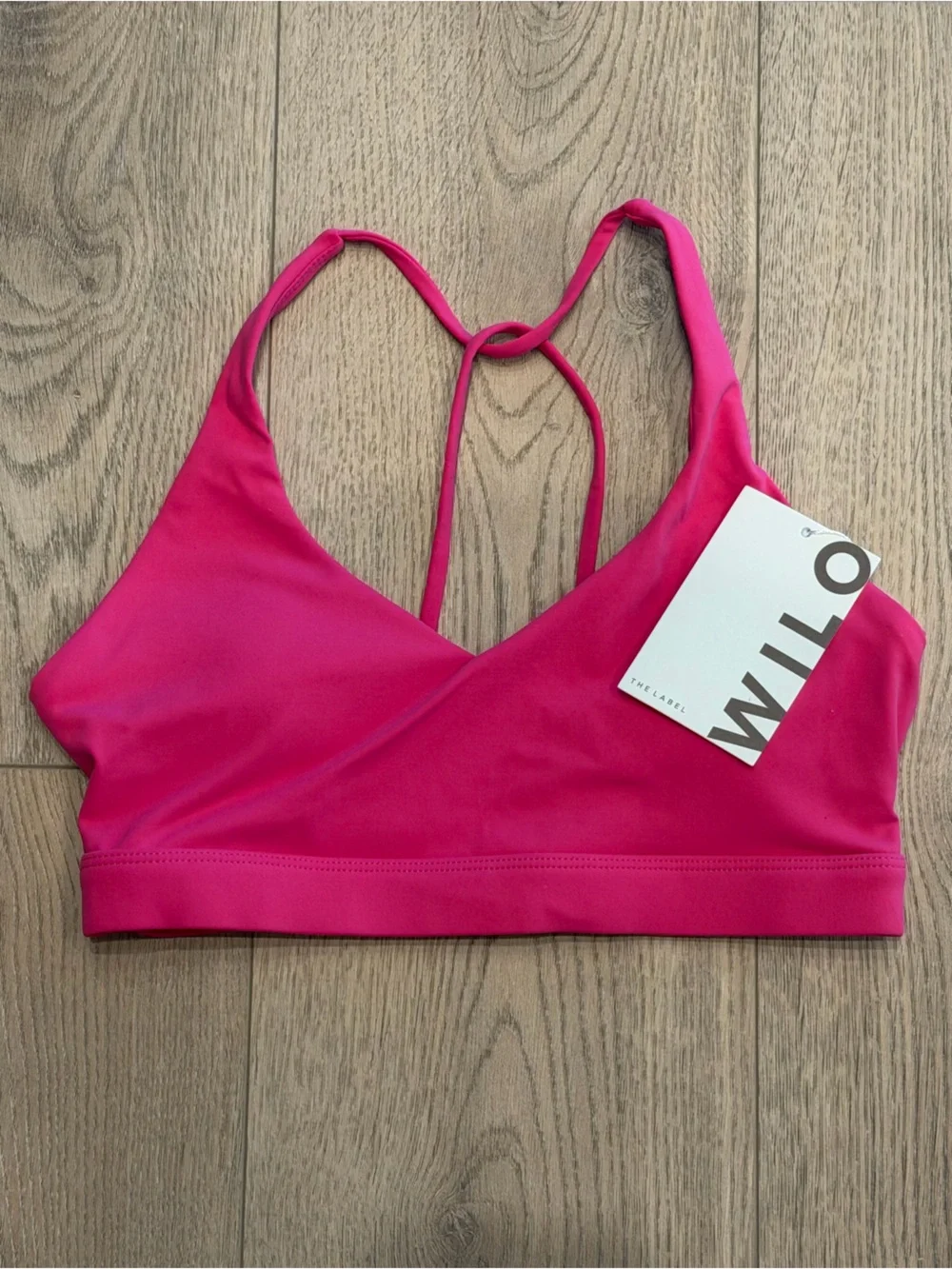 Wilo The Label Sports Bra & Ruched Biker Short Set Pink S NWT